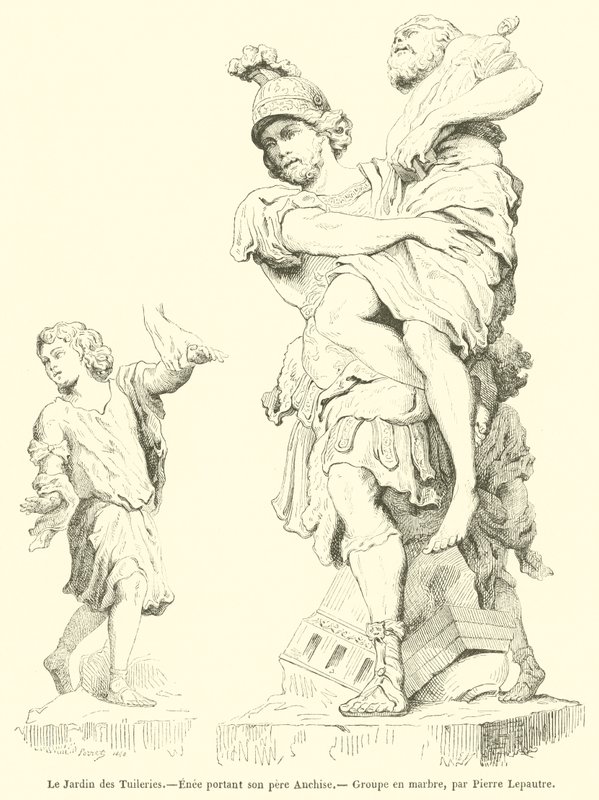 El Jardín de las Tullerías, Eneas llevando a su padre Anquises de French School