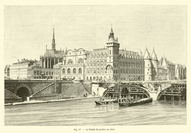 El Palacio de justicia en 1859 de French School