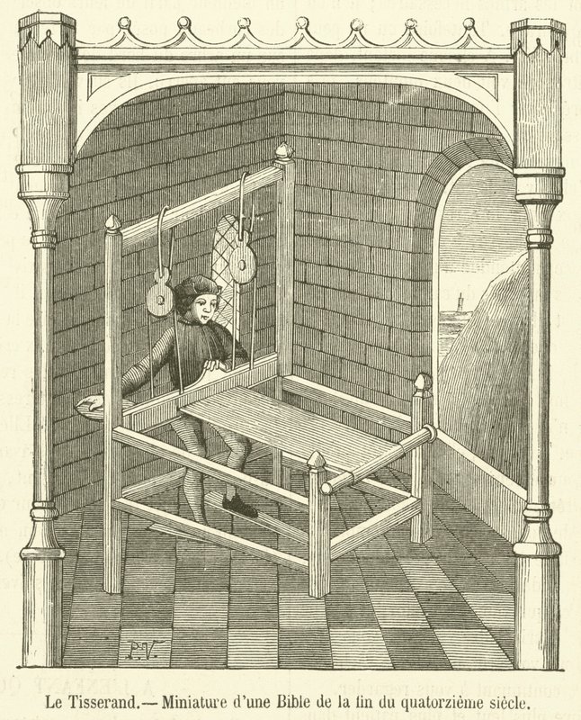 El Tejedor, Miniatura de una Biblia de finales del siglo XIV de French School