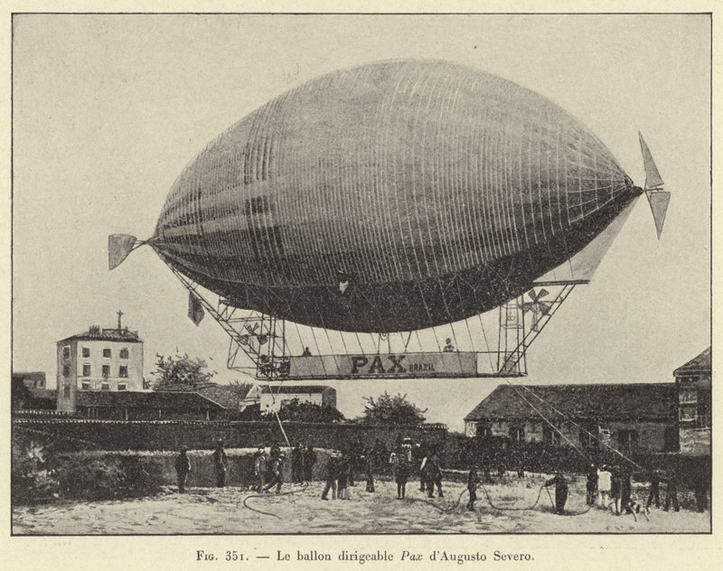 El dirigible Pax de Augusto Severo de French School