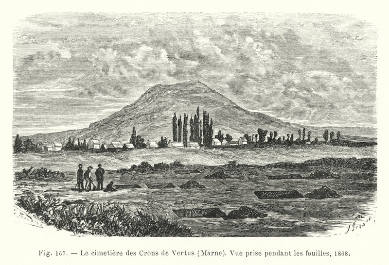 El Cementerio de los Crons de Vertus, Marne, Vista Tomada Durante las Excavaciones de French School