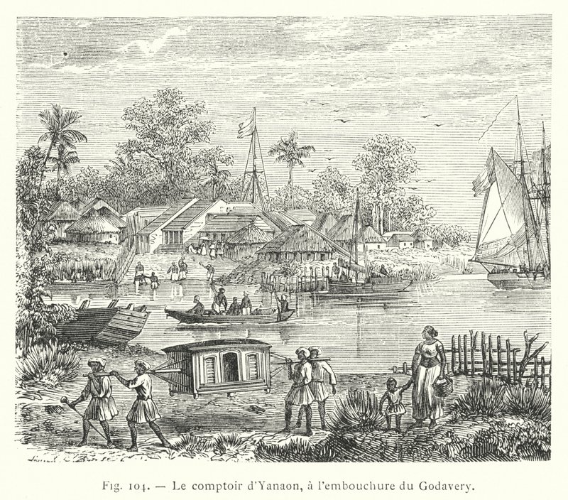 El puesto comercial de Yanaon, en la desembocadura del Godavery de French School