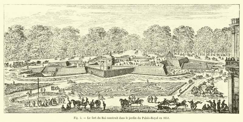 El fuerte del Rey construido en el jardín del Palais-Royal en 1651 de French School