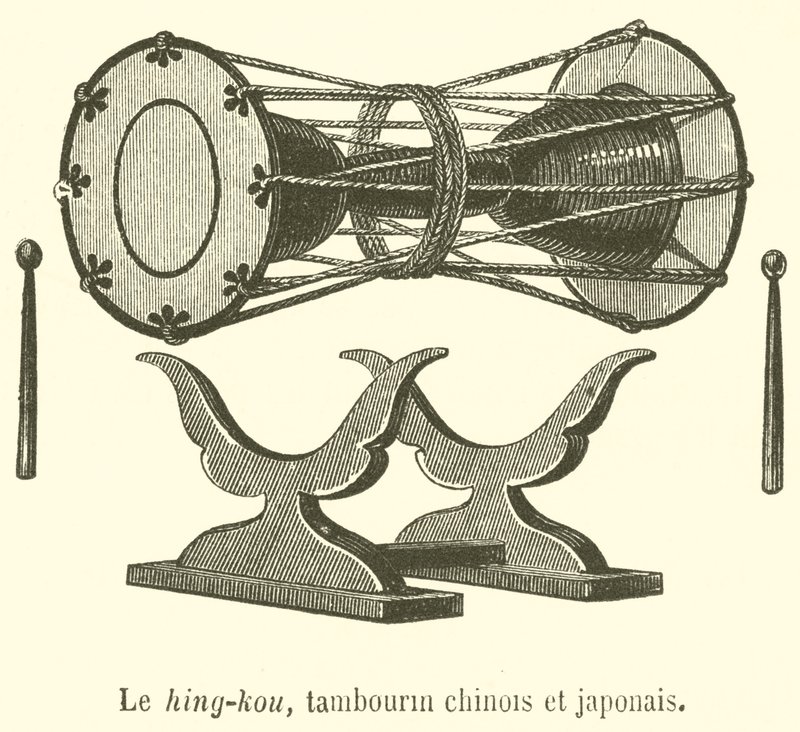 Le hing-kou, tambourin chinois et japonais de French School