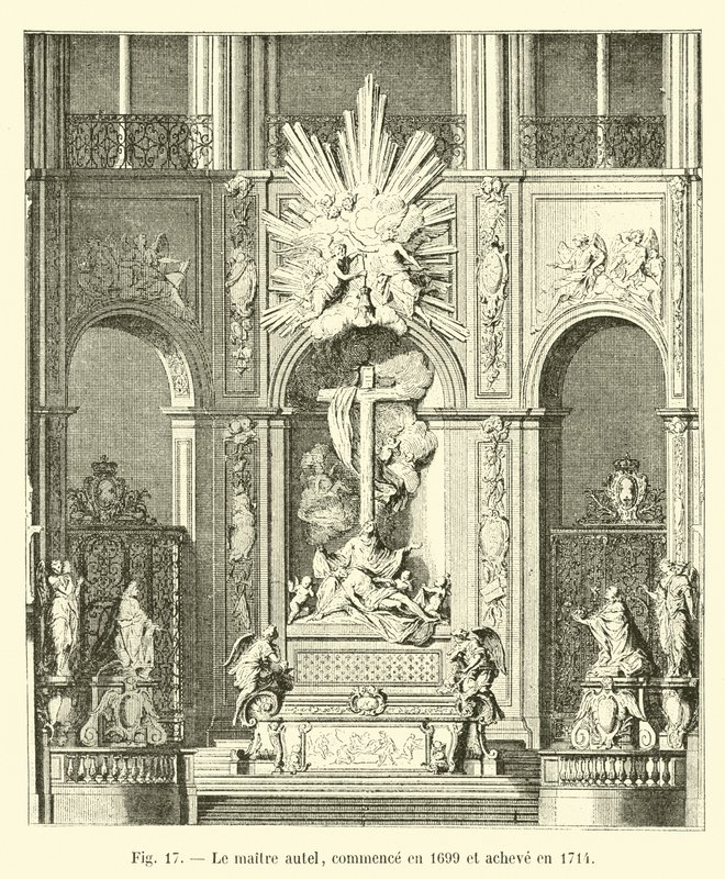 El altar mayor, comenzado en 1699 y terminado en 1714 de French School