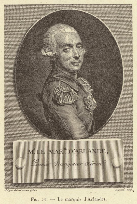 El marqués de Arlandes (grabado) de French School