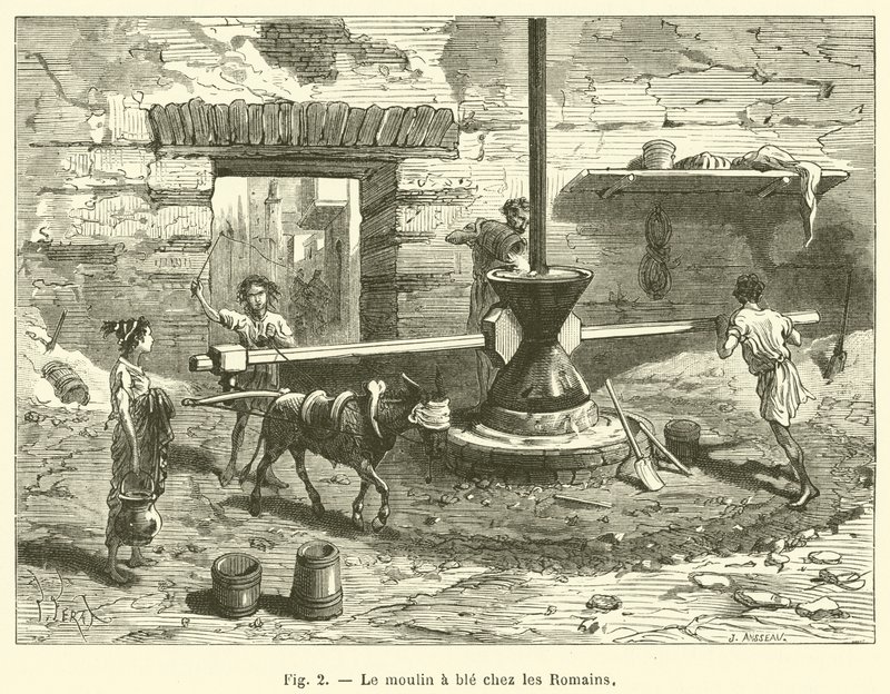El molino de trigo en los romanos de French School