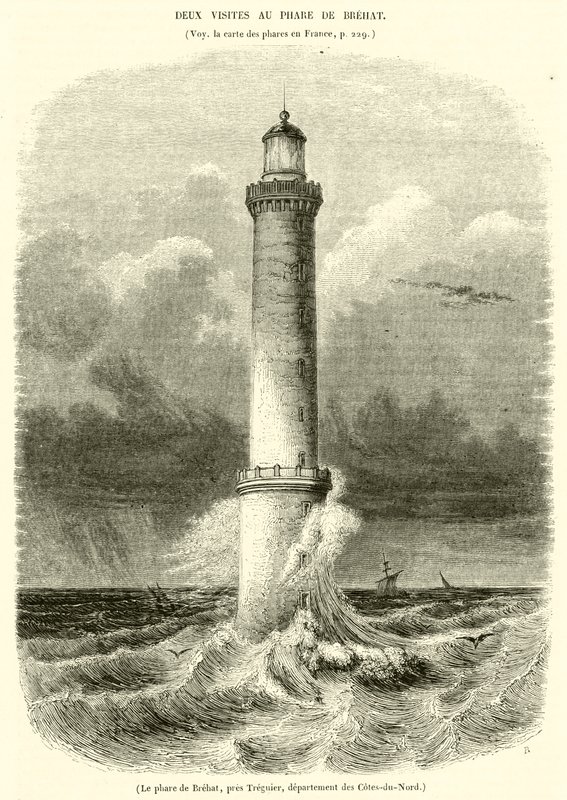 El faro de Brehat, cerca de Treguier, departamento de Cotes-du-Nord de French School