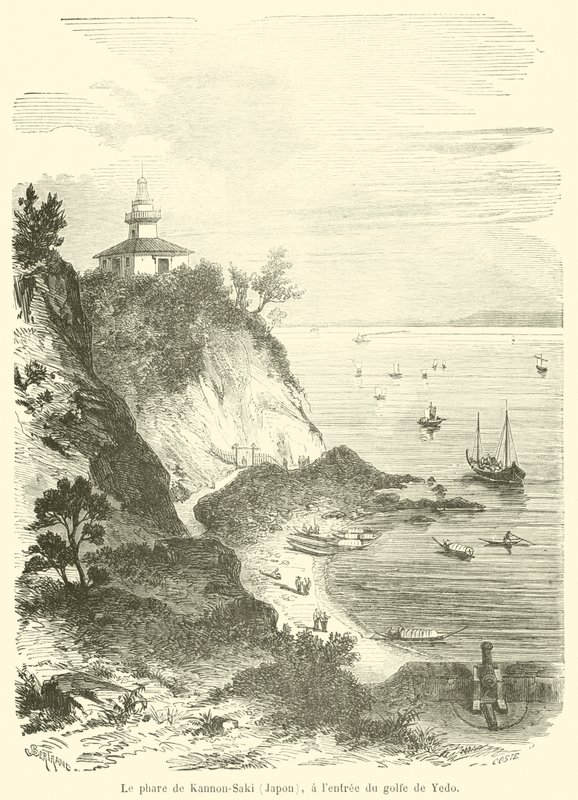 El faro de Kannon-Saki (Japón), en la entrada del golfo de Yedo de French School