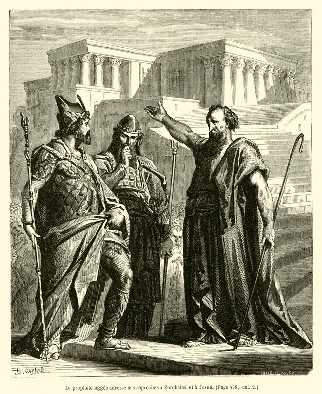 El profeta Hageo reprende a Zorobabel y a Josué de French School
