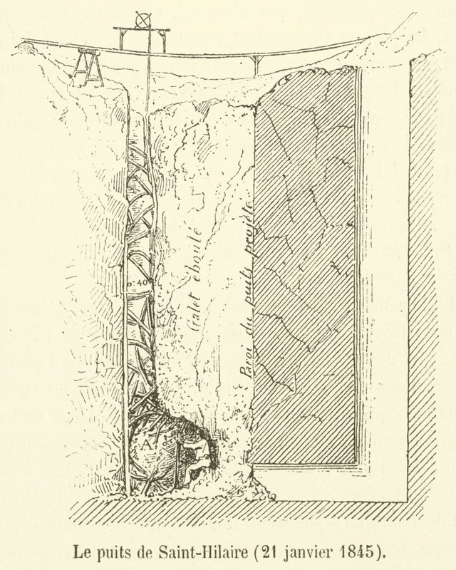El pozo de Saint-Hilaire, 21 de enero de 1845 de French School