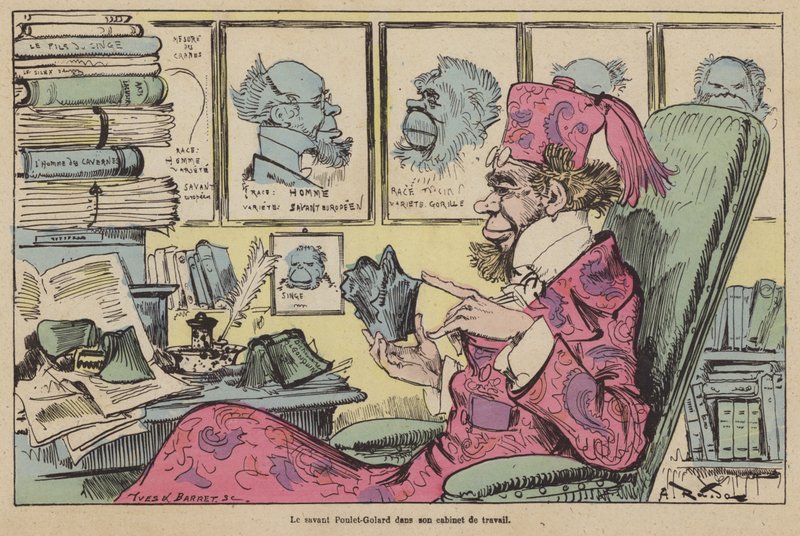 Le savant Poulet-Galard dans son cabinet de travail de French School