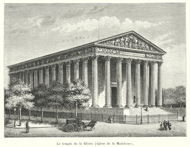 El templo de la Gloria, iglesia de la Madeleine de French School