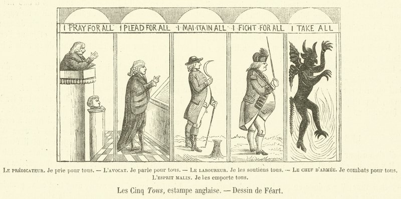 Las Cinco Torres, estampa inglesa de French School