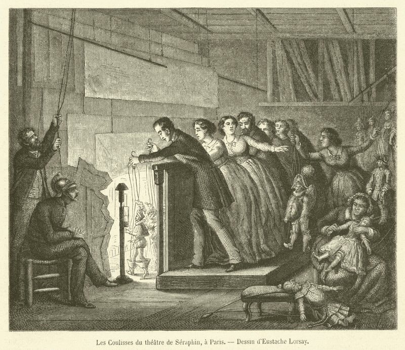 Los Bastidores del teatro de Seraphin, en París de French School