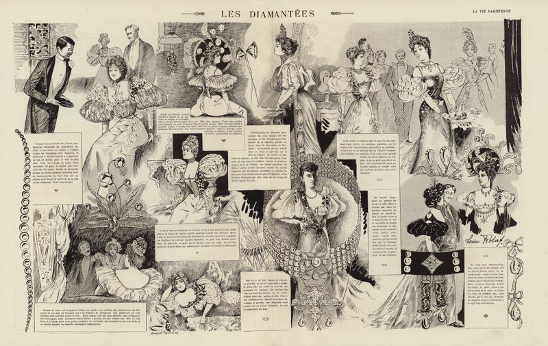 Las diamantes (grabado) de French School