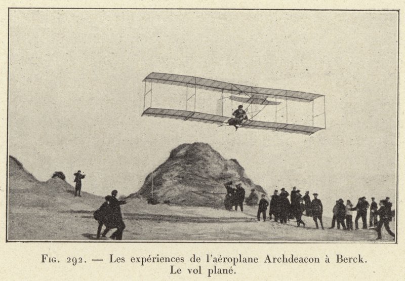 Las experiencias del aeroplano Archdeacon en Berck, El vuelo planeado de French School