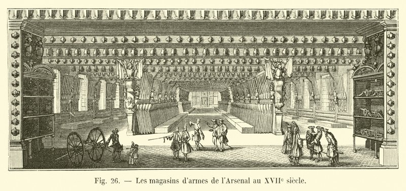 Los almacenes de armas del Arsenal en el siglo XVII de French School