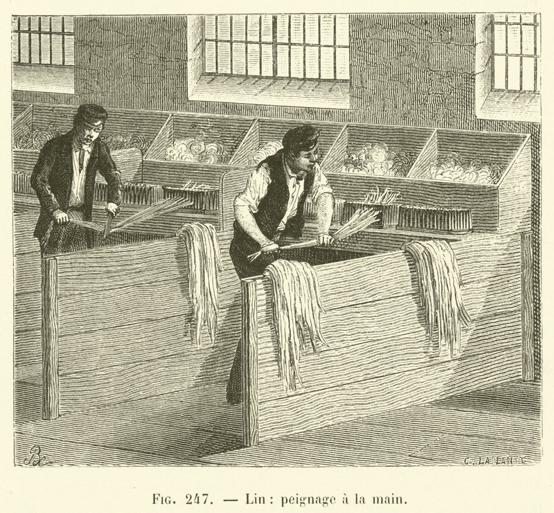 Lino, peinado a mano (grabado) de French School