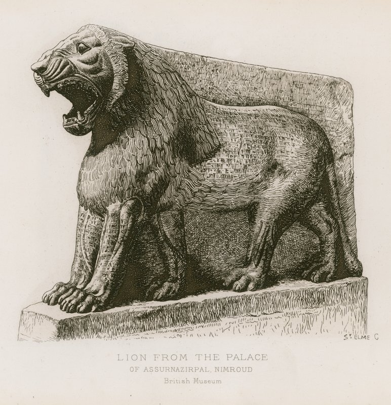 León del palacio de Asurnasirpal, Nimrud, Museo Británico de French School