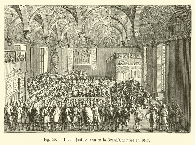 Lecho de justicia celebrado en la Gran Cámara en 1643 de French School