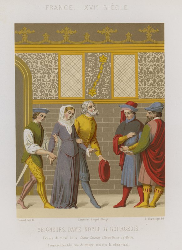 Señores, dama noble y burgués de French School