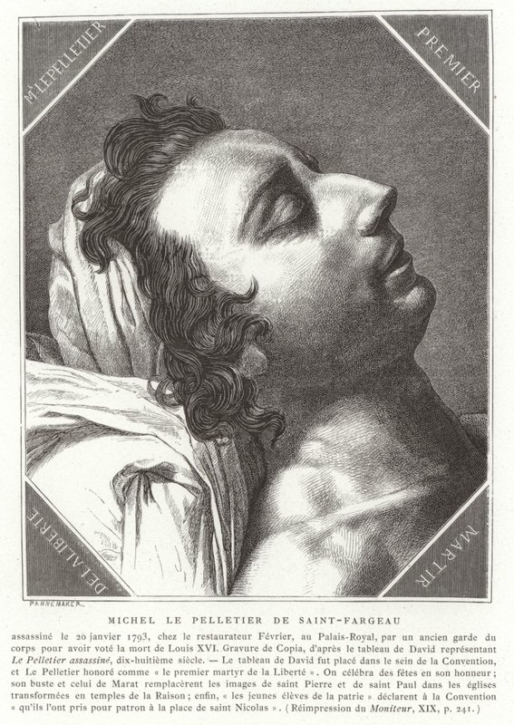 Louis-Michel le Peletier, marqués de Saint-Fargeau, político revolucionario francés, 1793 de French School