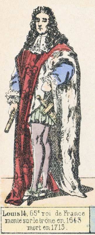 Luis XIV, 65º rey de Francia, subió al trono en 1643, murió en 1715 de French School