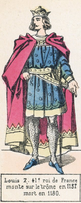 Louis VII, 41º rey de Francia, sube al trono en 1137, muere en 1180 de French School