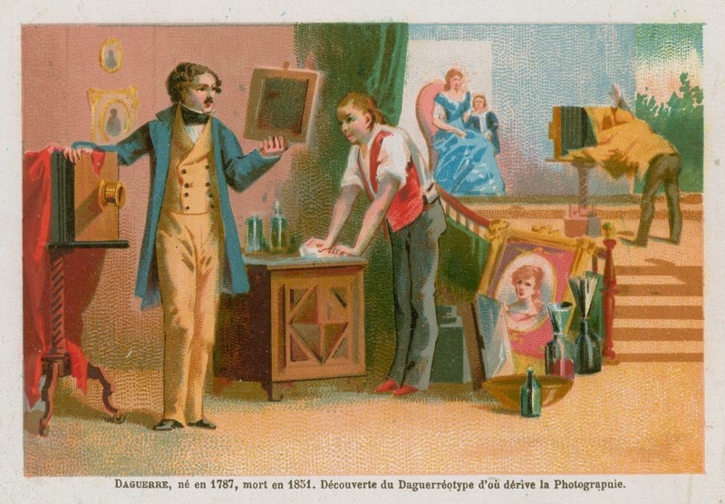 Louis Daguerre, pionero francés de la fotografía del siglo XIX de French School