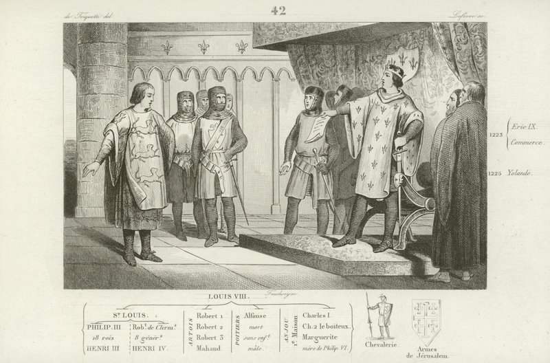 Luis VIII de Francia recibiendo un enviado de su enemigo, Enrique III de Inglaterra de French School