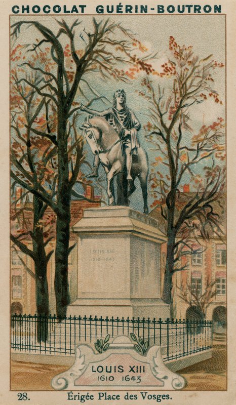 Luis XIII, 1610-1643, Erigida en Place des Vosges de French School