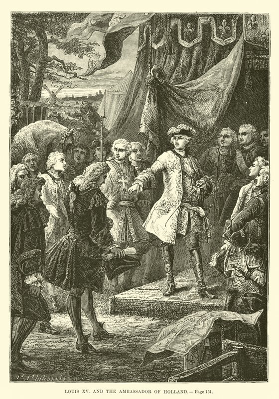 Luis XV y el Embajador de Holanda de French School