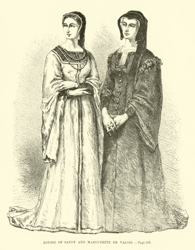 Luisa de Saboya y Margarita de Valois de French School