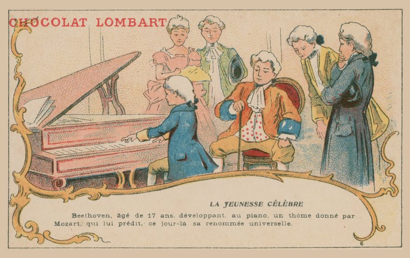 Ludwig van Beethoven tocando el piano a los 17 años de French School