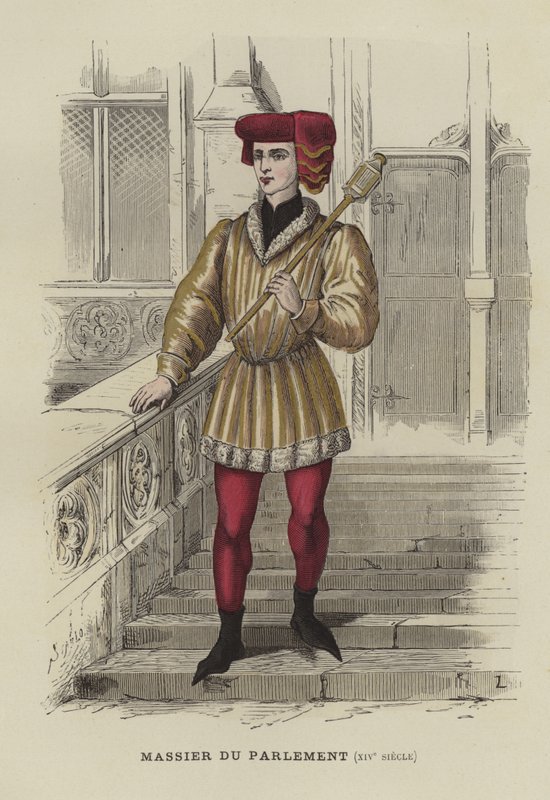 Portador de maza del Parlamento de París, siglo XIV de French School