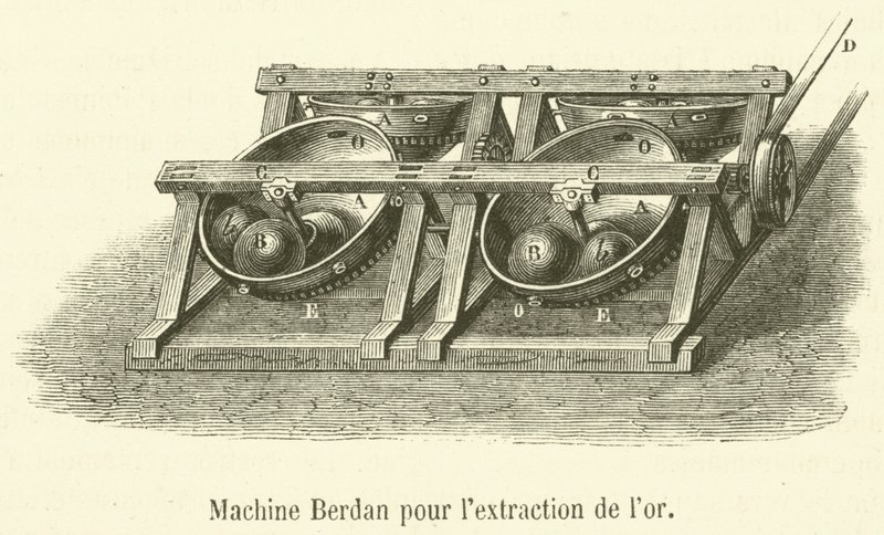 Máquina Berdan para la extracción de oro de French School