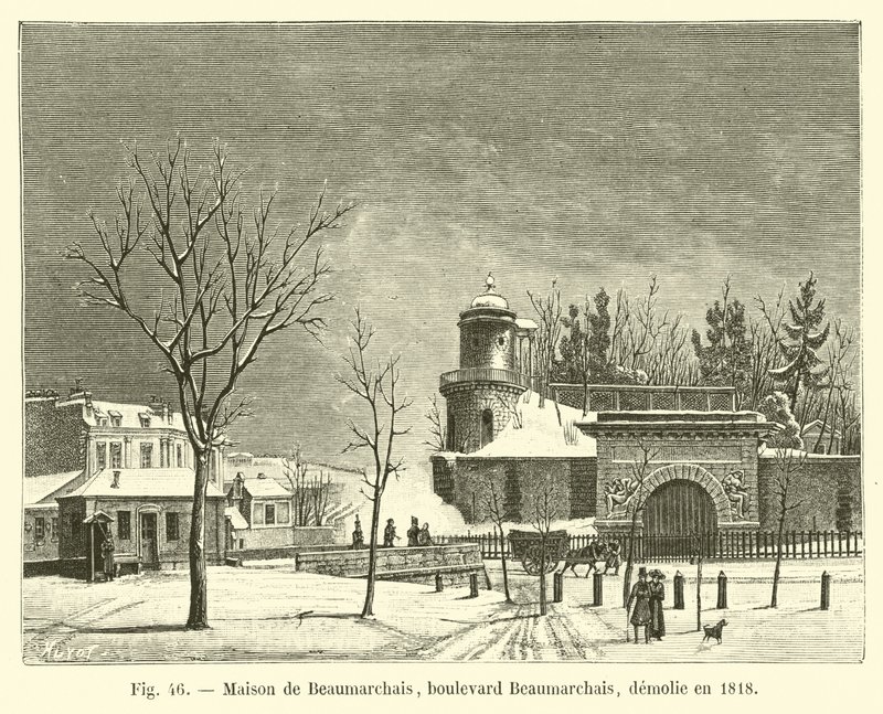 Casa de Beaumarchais, bulevar Beaumarchais, demolida en 1818 de French School