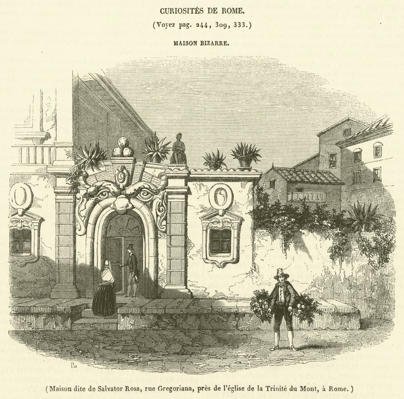 Casa llamada de Salvator Rosa, calle Gregoriana, cerca de la iglesia de la Trinidad del Monte, en Roma de French School