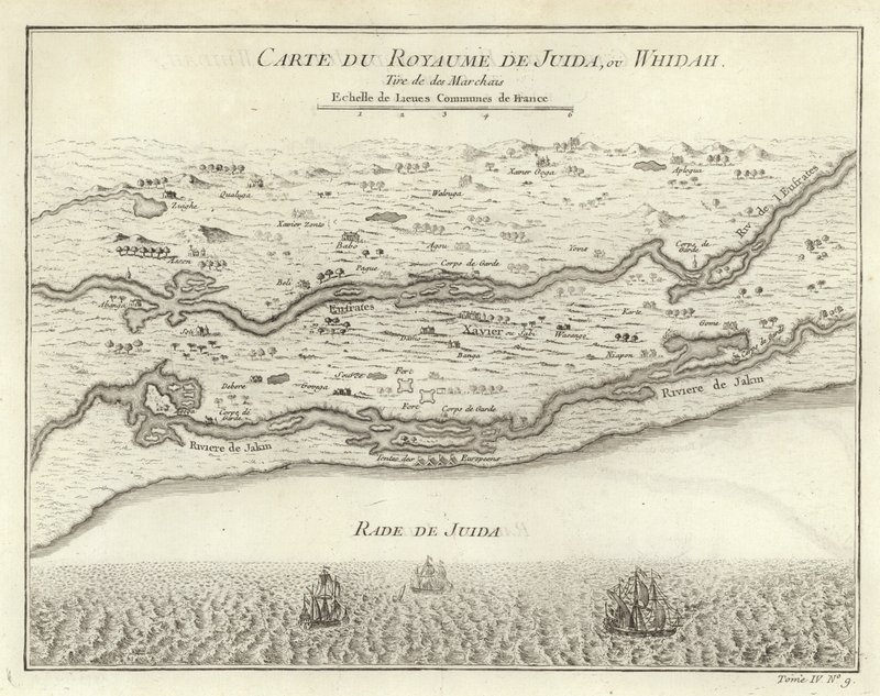 Mapa del Reino de Juida, o Whidah de French School
