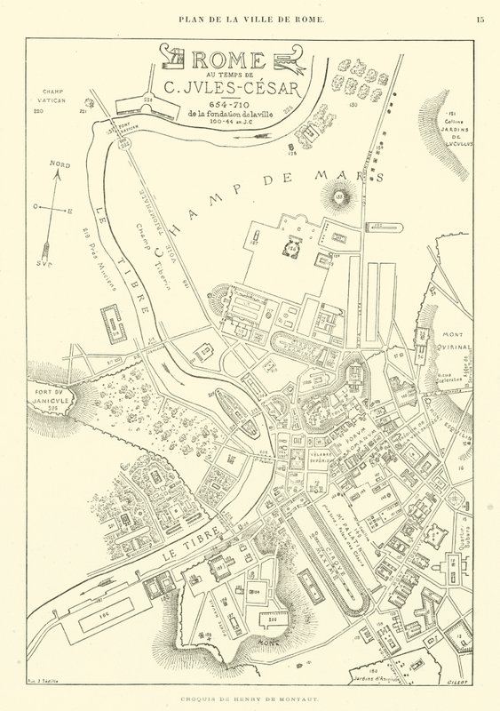 Mapa de la ciudad de Roma en tiempos de Julio César de French School