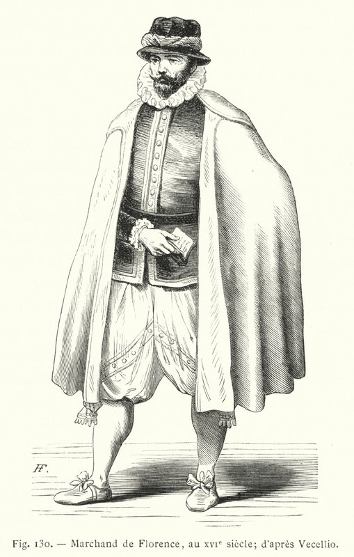 Comerciante de Florencia, en el siglo XVI; según Vecellio de French School