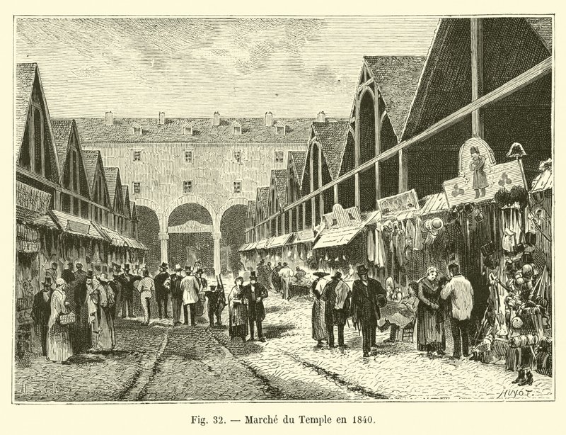 Mercado del Temple en 1840 de French School