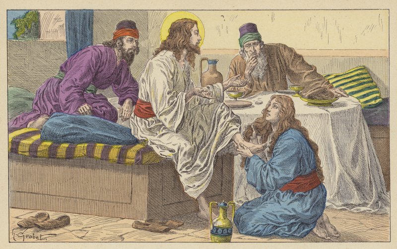 María Magdalena a los pies de Jesús de French School