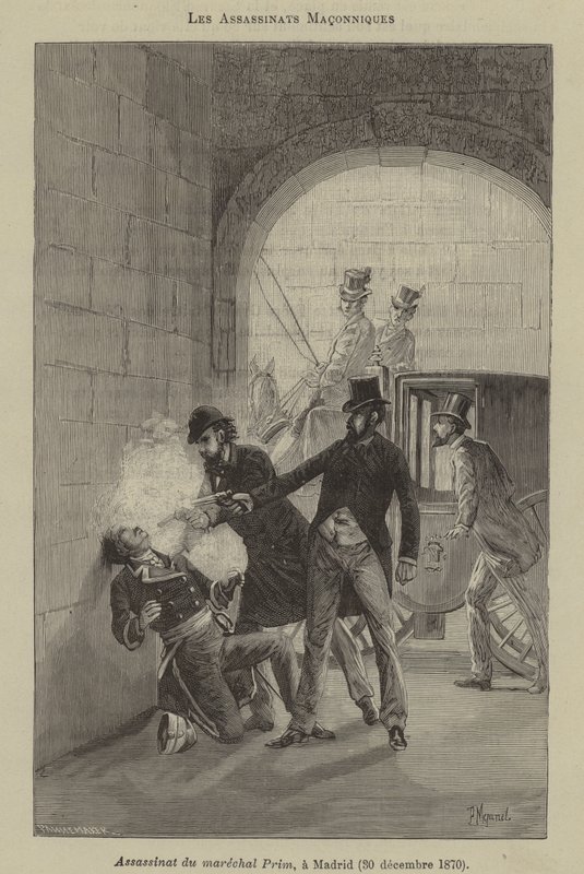 Asesinatos masónicos (grabado) de French School