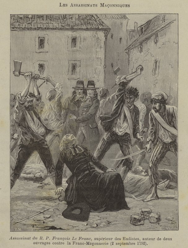 Asesinatos masónicos (grabado) de French School