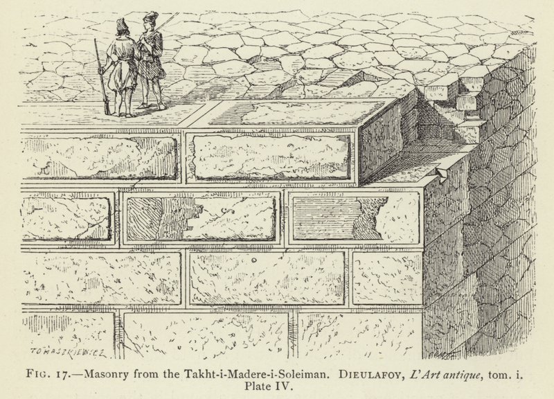 Mampostería del Takht-i-Madere-i-Soleiman de French School