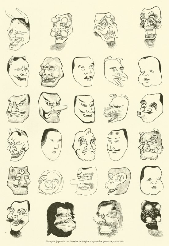 Máscaras japonesas de French School
