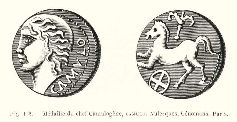 Medalla del Jefe Camulogene, Camulo, Aulerques, Cenomanos, París de French School