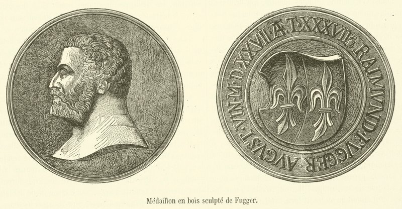 Medallón de madera tallada de Fugger de French School